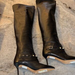 Valentino Garavani over-the-knee boots with stud embellishments, size 9